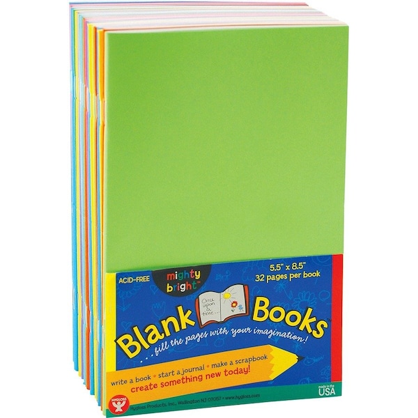 Hygloss Products Hygloss Blank Paperback Books, 5.5" x 8.5", Assorted, PK20 77720 - main