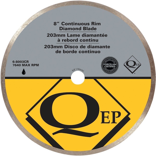 Qep 8'' Continuous Rim Wet Cut Diamond Blade 6-8003Q - main