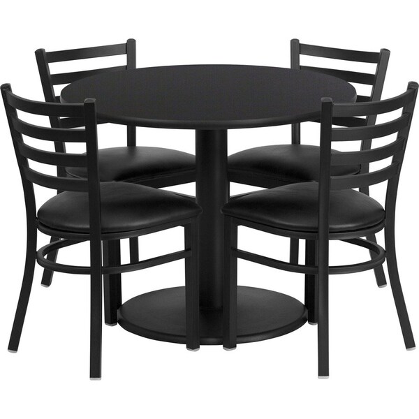 Flash Furniture Round Laminate Table, Laminate Top, Wood Grain RSRB1029-GG - main