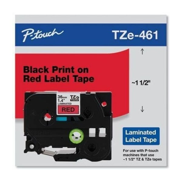 Brother Label/RibbonCartridge, Red, 1-13/32inW TZe461CS - main
