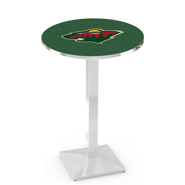 Holland Bar Stool Co 36" Chrome Minnesota Wild Pub Table, 36" dia. Top L217C3636MinWld - main