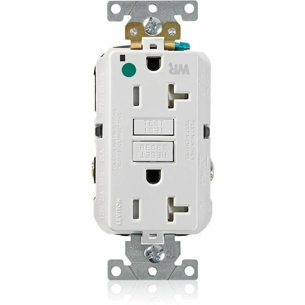 Leviton GFCI Receptacle, 5-20R, 20 A, 2 Pole, 3 Wire, Grounded GFWT2-HGW - main