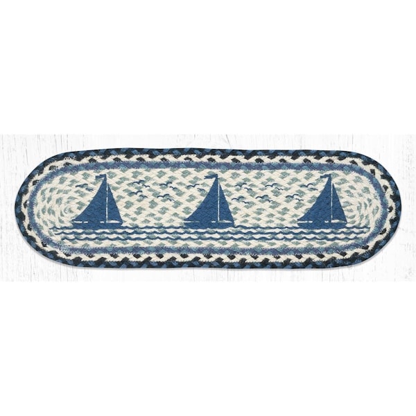 Palacedesigns 27 x 8.25 in. ST-OP-443 Sailboat Oval Stair Tread PA2846577 - main
