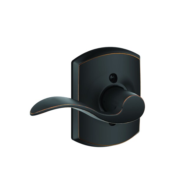 Schlage Residential Left Hand Accent Lever with Greenwich Rose Half Dummy Aged Bronze Finish F170ACC716GRWLH - main