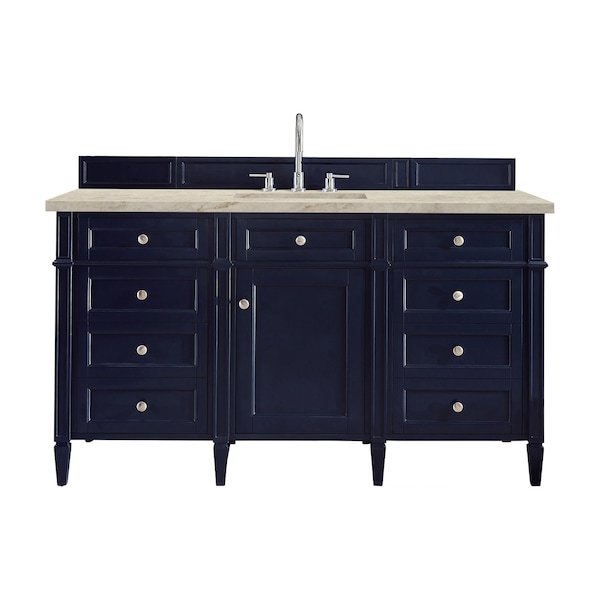 James Martin Vanities Brittany 60" Single Vanity, Victory Blue, w/ 3 CM Tajnar Eclos Top 650-V60S-VBL-3TJR - main