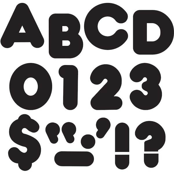 Trend Enterprises Black 4" Casual Uppercase Ready Letters®, PK6 T465 - main