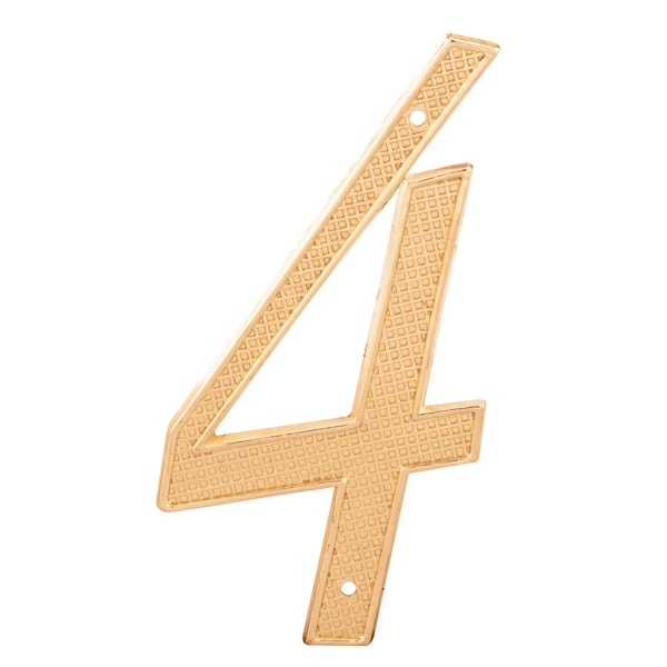 Primeline Tools 4 in. House Number 4, Diecast, Brass Finish, PK2 MP4284 - main