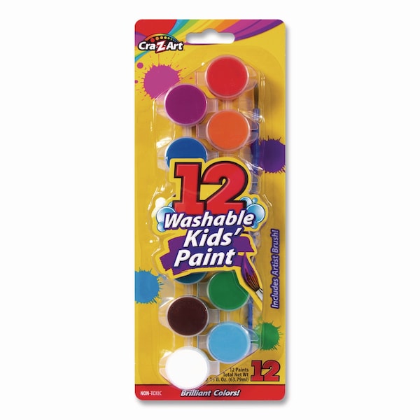 Cra-Z-Art Washable Kids' Paint Set, with Artist Brush, 12PK 10628-24 - main