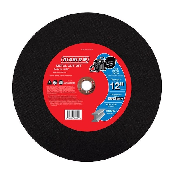 Diablo 12in. 20mm High Speed Metal Cut-Off Disc DBD120125G01F - main
