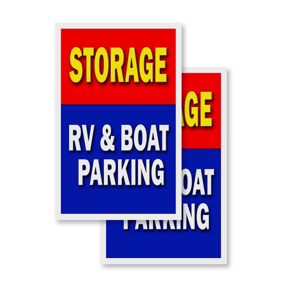 Signmission Storage Rv & Boat Parking, Vinyl Decals Only 24 Inch x 36 Inch, Vinyl Decal, 2PK DSB-2436-2PACK-Storage Rv & Boat Parking - main