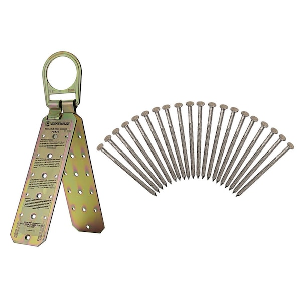Safewaze Reusable Roof Anchor, 20pc Nails FS870N - main