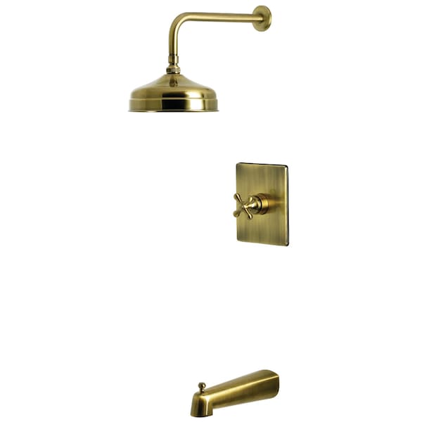Kingston Brass Single-Handle Pressure Balanced Tub and Shower Faucet, Antique Brass KB6343AX - main