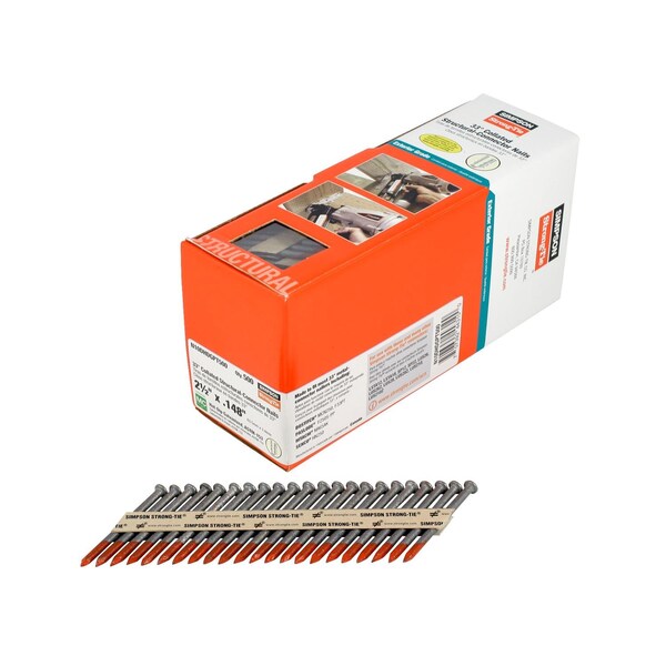 Simpson Strong-Tie Strong-Drive 2-1/2 in. L X 9 Ga. Paper Strip Hot-Dip Galvanized Metal Connector N N10DHDGPT500 - main