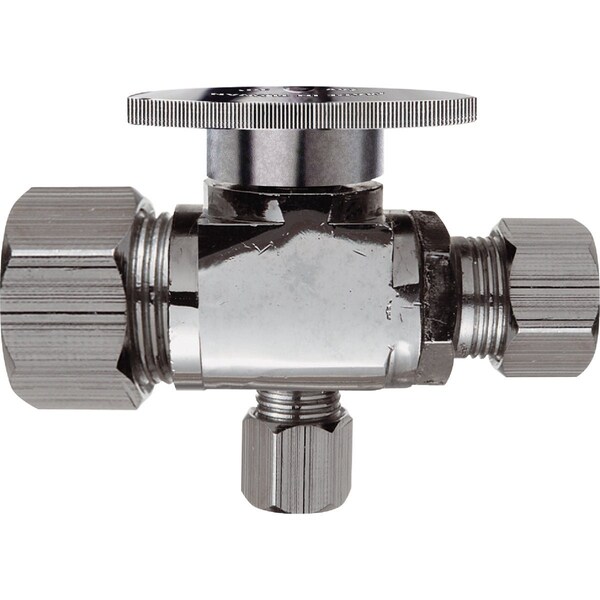 Do It Best 5/8'' OD x 3/8'' OD x 1/4'' OD Quarter Turn Angle Valve DIB2904LF - main