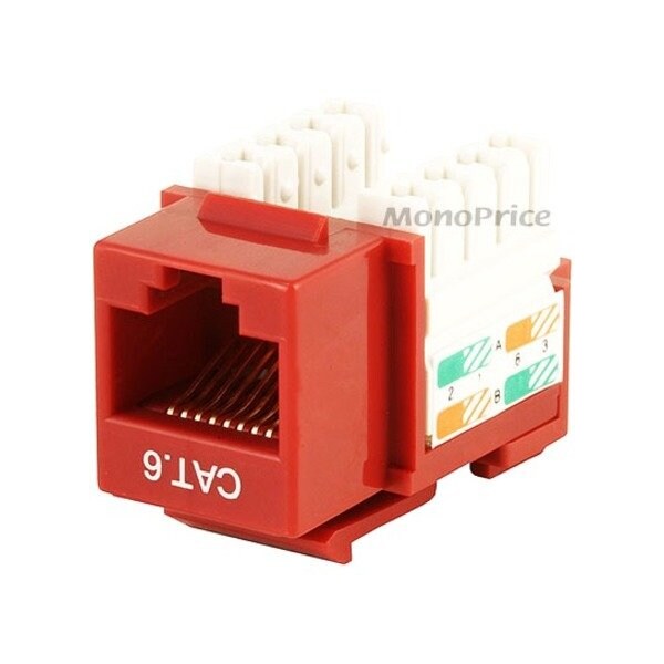 Monoprice Datacom Jack, Cat6, Punch Down, Red 5383 - main