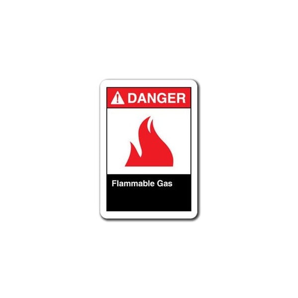 Signmission 10 in Height, Plastic, ANSI-710DS Flammable Gas, ANSI-710DS Flammable Gas ANSI-710DS Flammable Gas - main
