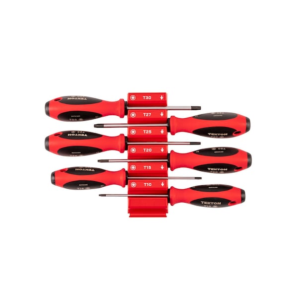 Tekton Torx Screwdriver Set with Red Modular Organizers - 4 Inch Shanks, 6-Piece (T10 - T30) DWT90103 - main