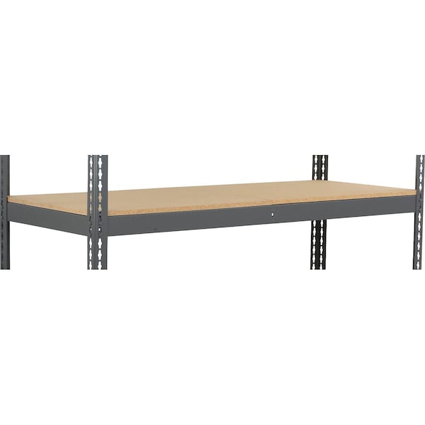 Global Industrial Additional Shelf, Double Rivet, Wood Deck, 72inW x 48inD, Gray 601138A - main