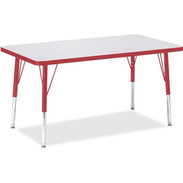 Jonti-Craft Berries Rectangle Activity Table, 24 in. x 36 in., E-height, Freckled Gray/Red/Gray 6478JCE008 - main