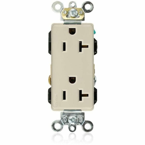 Leviton Industrial Grade Decora Receptacle, 20 Amp, 125 Volt 16362-I - main