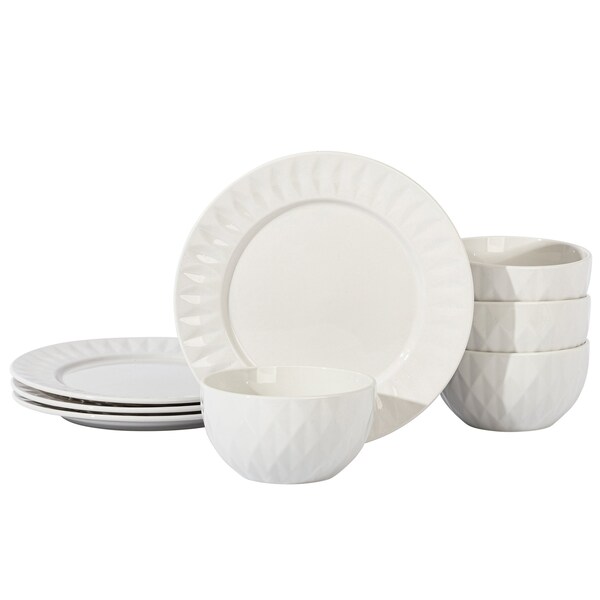 Gibson Home Fine Ceramic 8 Piece Dinnerware Set in White 135407.08 - main