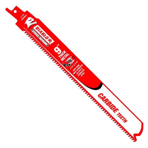 Diablo Reciprocating Saw Blade, Steel Demon, 9 in, 8 TPI, Carbide Tipped, Thick Metal, 10 Pack DS0908CF10 - main