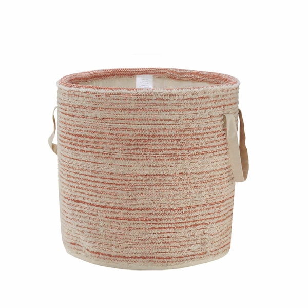 Homeroots 19" Pink Fabric Basket 704887 - main