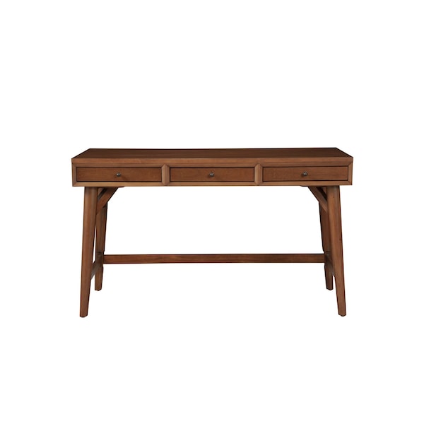 Homeroots 52" Brown Solid Manufactured Wood Writing Desk with Three Drawers 524095 - main