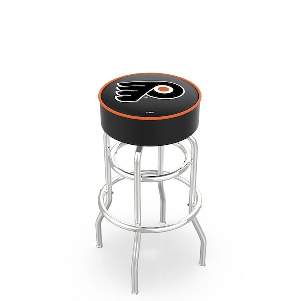 Holland Bar Stool Co 30" Philadelphia Flyers Cushion Seat, 2-Ring Chrome Swivel Bar Stool L7C130PhiFly-B - main