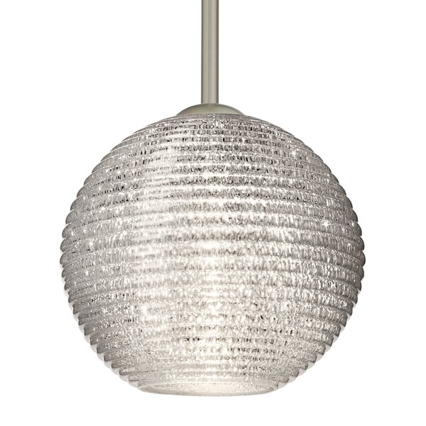 Besa Lighting Kristall 8 Cord Pendant, Glitter, Satin Nickel Finish, 1x9W LED 1TT-4616GL-LED-SN - main