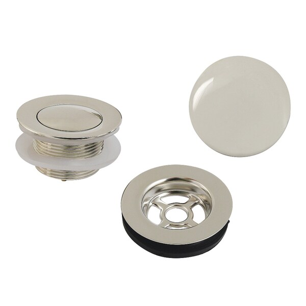 Kingston Brass Toe Touch Tub Drain Trim Kit with Overflow Plate, Polished Nickel VTDETRIM6 - main