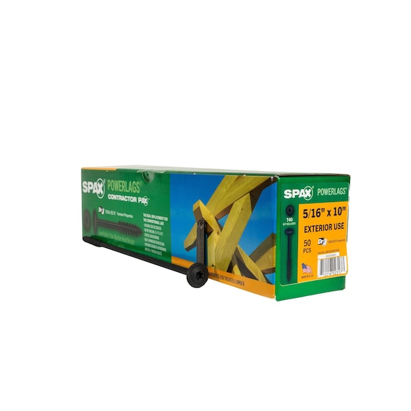 Spax 5/16 in x 10 in Exterior Structural Wood Lag Screws Powerlags Washer Head T-Star, 50PK 4581820802545 - main