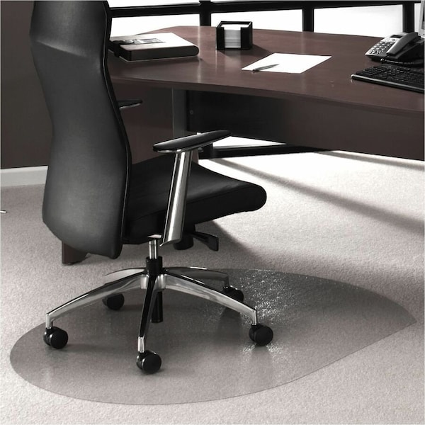 Floortex Chair Mat 39"x49", Contoured Shape, Clear, for Carpet FR119923SR - main