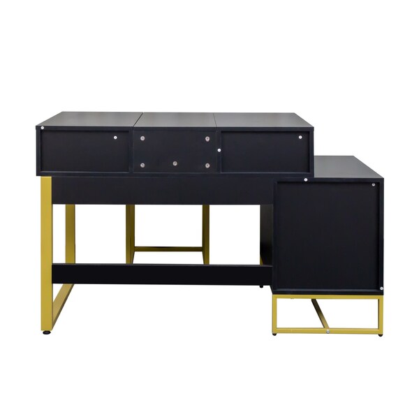 Homeroots 39" Black Wood Mirrored Dresser 691700 - main