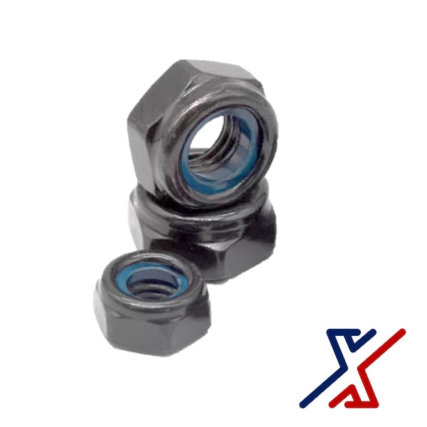 X1 Tools 1-14 UHP Black-Oxide Grade 8 Steel Thin-Profile Nylon-Insert Locknuts X1E-FAS-NUT-LOC-3236x1 - main
