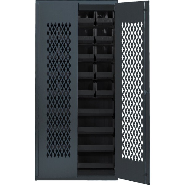 Quantum Storage Systems SPECIALTY CABINET W/28 BLACK BINS MESH-240250BK - main