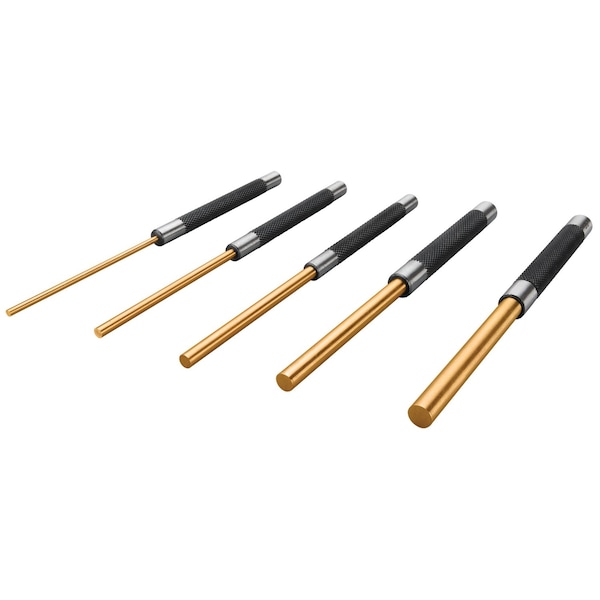 Performance Tool 5 pc. 8 in. Long Brass Pin Punch Set, Non-Sparking, Deep Reach W759 - main