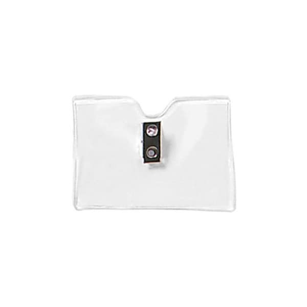 Brady Horizontal Top-Load Badge Holder - 2.56" x 3.75" - Vinyl - 100 Pack - Clear 1810-1000 - main
