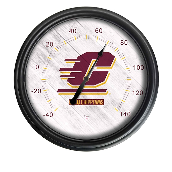 Holland Bar Stool Co Central Michigan University Indoor/Outdoor LED Thermometer ODThrm14BK-08CenMic - main