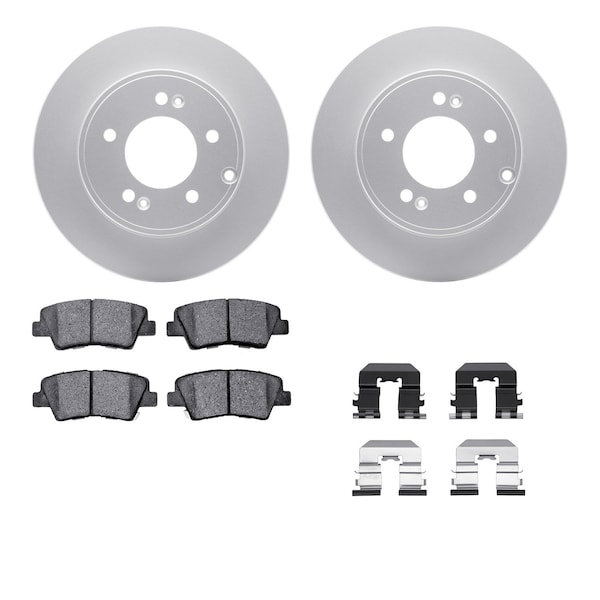 Dynamic Friction Co DFC GEOSPEC Coated Rotors with 5000 Brake Pads - Ceramic and Hardware 4512-03128 - main