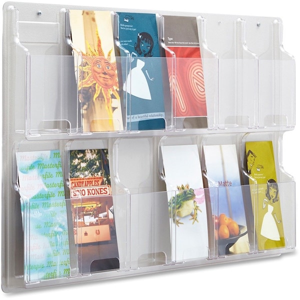 Safco REVEAL CLEAR LITERATURE DISPLAYS, 12 COMPARTMENTS, 30W X 2D X 20.25H, CLEAR 5604CL - main