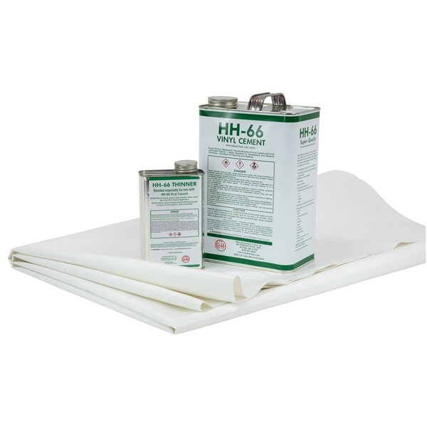 Mytee Products 18oz Vinyl Tarp Repair Kit, 18oz White Tarp Patch with Vinyl Cement and Thinner TRK-Pro-White - main