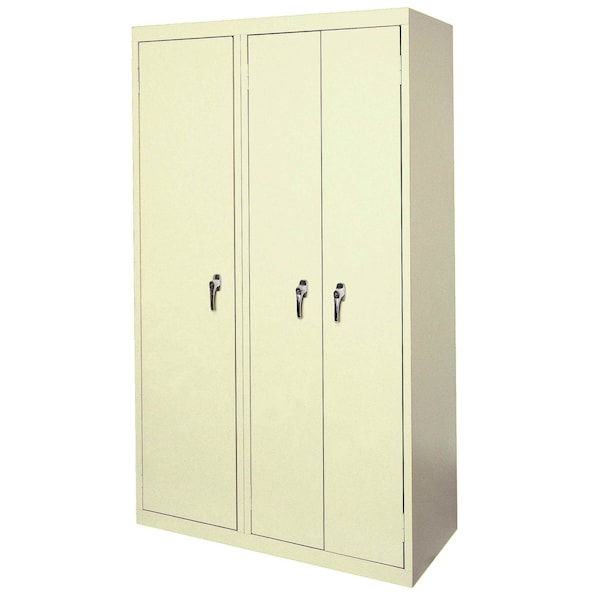 Steel Cabinets Usa Steel Storage Cabinet, 42in L x 21in D x 72in H, 8 Adjustable Shelves, 3 Doors, Putty AAH-42-3D-P - main