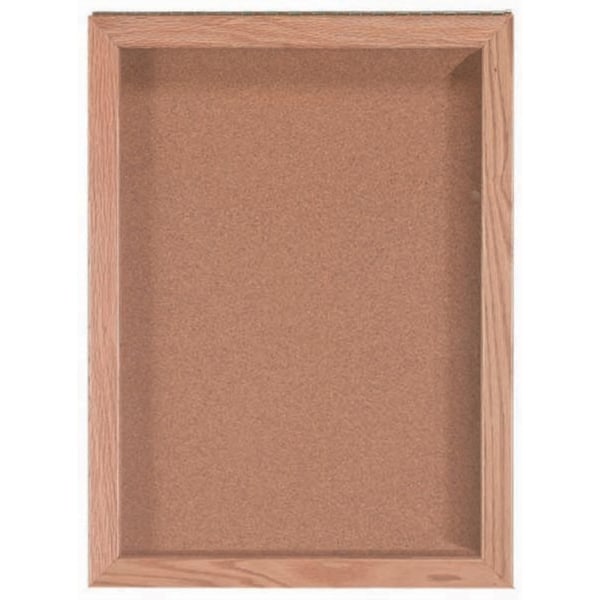 Aarco Souvenir and Memorabilia Display Case Natural Oak 24"x18" OBC2418S - main