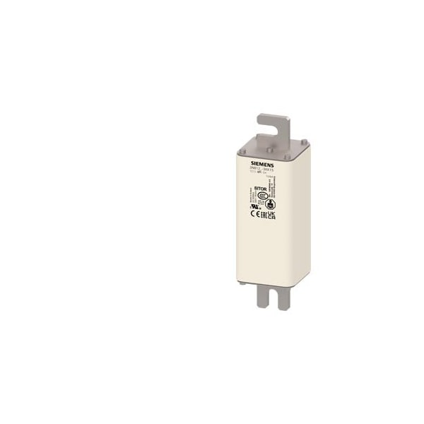 Siemens SITOR fuse size 2 500A aR 1000V dc/1250V VSI 1100V dc UL at MBC 7xIn screw 3NB1237-3KK15 - main