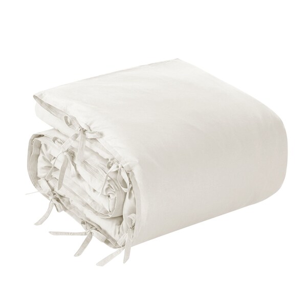 Homeroots Ivory King Linen 140 Thread Count Washable Duvet Cover Set 529003 - main