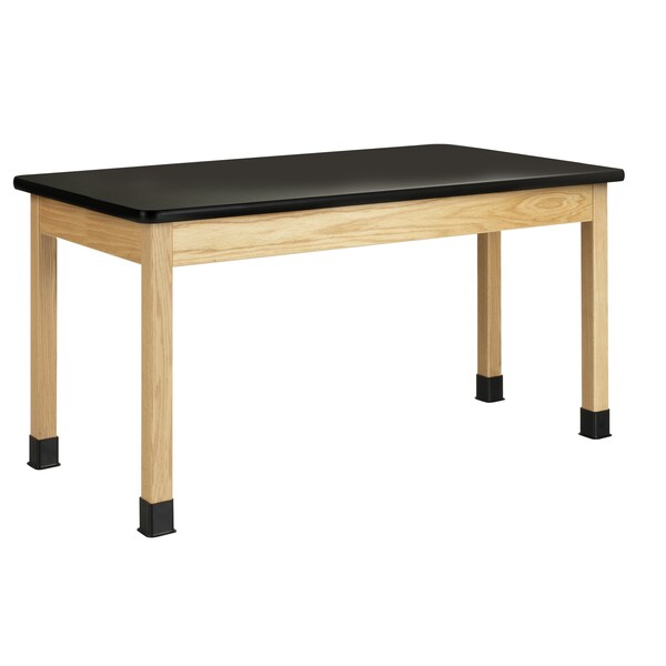 Diversified Spaces Plain Apron Table, Oak, Wood Frame, 60 in W, Black P714LBBK30N - main