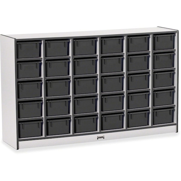Jonti-Craft Rainbow Accents 30 Cubbie-Tray Mobile Storage, with Trays, Black 0431JCWW180 - main