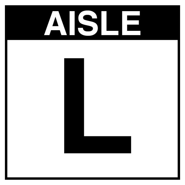 5S Supplies Warehouse Aisle L Sign - 12in x 12in - SINGLE - BRKT - PVC AISLE-L-12X12-SINGLE-BRKT - main
