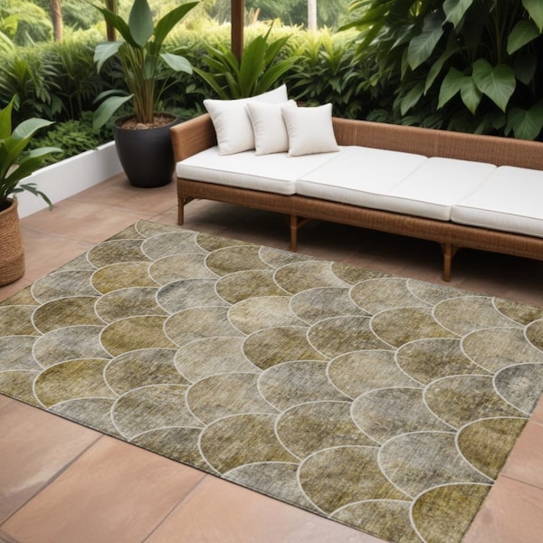 Homeroots 9' X 12' Taupe Beige And Gray Abstract Washable Indoor Outdoor Area Rug 577689 - main
